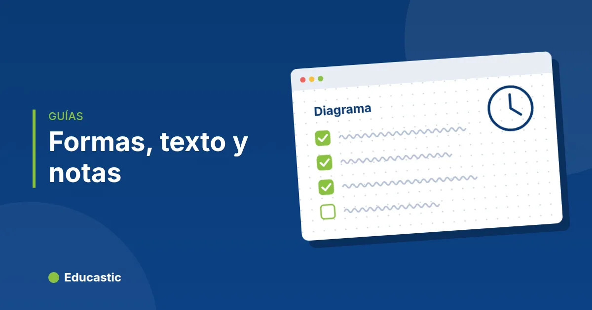 Formas, texto y notas adhesivas en la pizarra digital: guía